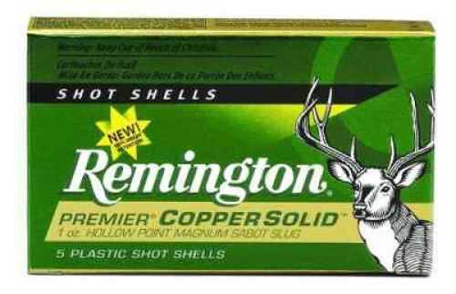 20 Gauge 2-3/4" Copper Slug  5/8 oz 5 Rounds Remington Shotgun Ammunition