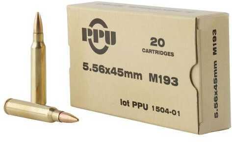 5.56mm Nato 55 Grain Full Metal Case 20 Rounds Prvi Partizan Ammunition