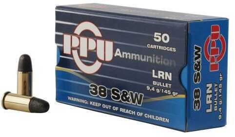 38 S&W 145 Grain Lead Round Nose 50 Rounds Prvi Partizan Ammunition