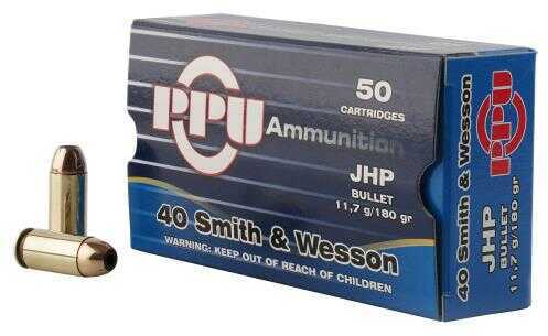 40 S&W 180 Grain Jacketed Hollow Point 50 Rounds Prvi Partizan Ammunition