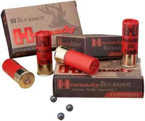12 Gauge 2-3/4" Lead 00 Buck  8 Pellets 10 Rounds Hornady Shotgun Ammunition