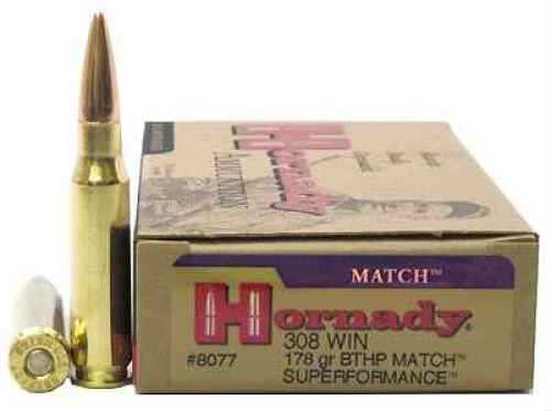 308 Win 178 Grain Hollow Point 20 Rounds Hornady Ammunition 308 Winchester