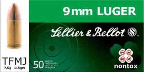 Sellier & Bellot Pistol 9MM 115Gr Full Metal Jacket 9mm 115gr non toxic 50 1000 SB9NTA