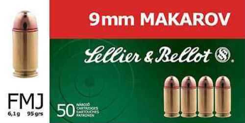 9mm Makarov 95 Grain Full Metal Jacket 50 Rounds Sellior & Bellot Ammunition