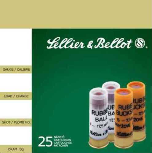 12 Gauge 2 3/4" 25 Rounds Ammunition Sellier & Bello 11/16 oz  Rubber #Slug