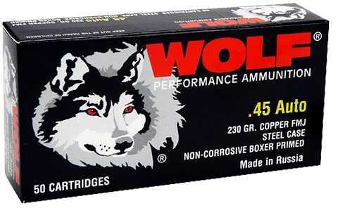 Wolf 45FMJ PolyFormance 45 ACP 230 GR Full Metal Jacket (FMJ) 50 Box