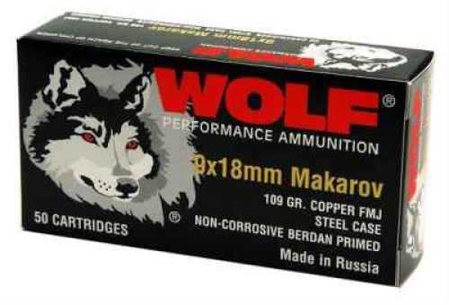 9mm Makarov 95 Grain Full Metal Jacket 1000 Rounds Wolf Ammunition