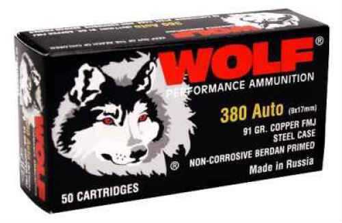 380 ACP 91 Grain Full Metal Jacket 1000 Rounds Wolf Ammunition