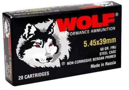 5.45X39mm 60 Grain Full Metal Jacket 750 Rounds Wolf Ammunition