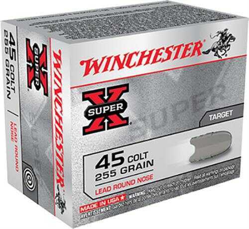Winchester Super-X 45 Colt 255 Grain Lead Round Nose Per 20 Ammunition Md: X45CP2