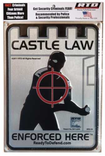 RTD BRS-3M Embossed Sign Castle Law Enforced 8.5X11.5" Alum