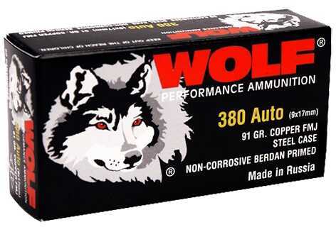 380 ACP 91 Grain Full Metal Jacket 1000 Rounds Wolf Ammunition
