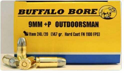 9mm Luger 147 Grain Lead 20 Rounds Buffalo Bore Ammunition