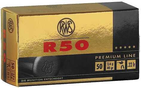 22 Long Rifle 40 Grain Lead 50 Rounds RWS Ammunition