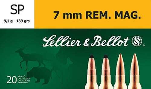 7mm Rem Mag 139 Grain Soft Point 20 Rounds Sellior & Bellot Ammunition 7mm Remington Magnum