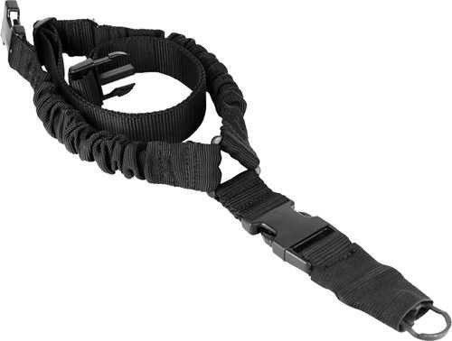 Aim Sports AOPS01B One Point with Steel Clip Bungee Rifle Sling 26.00" x 1.25" Elastic Webbing Black