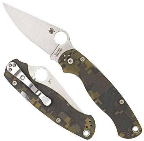 Spyderco C81GPCMO2 Para-Military2 Folder 3.4" CPMS30V Flat Ground Plain G10 Camo