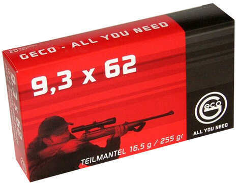 9.3X62mm 255 Grain Soft Point 20 Rounds Geco Ammunition