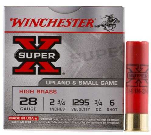 28 Gauge 2-3/4" Lead #6  3/4 oz 250 Rounds Winchester Shotgun Ammunition