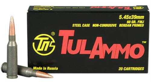 5.45X39mm 60 Grain Full Metal Jacket 20 Rounds TULA Ammunition