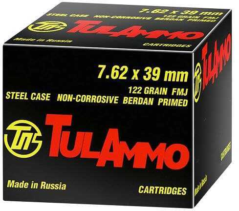 7.62X39mm 122 Grain Full Metal Jacket 40 Rounds TULA Ammunition