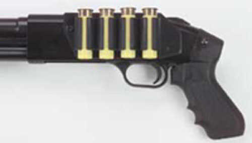 TacStar 1081167 4 Shot SideSaddle 12 Gauge Mossberg 500/590 Black Polymer with Aluminum Plating