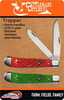ABKT Cattlemans Cutlery Green/ Red Trapper 2-pack Promo