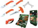 Accusharp 728C Game Processing Kit Stainless Steel Butcher Knife/Caper Knife/Gut-Hook/Bone Saw/Ribcage Spreader Orange R