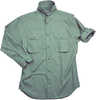 Long Sleeve Sage Poplin Fishing Shirt Size Medium