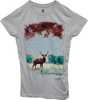 Browning Women's Short Sleeve Fitted Fall Deer Shirt X-large Grey
