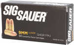 9mm Luger 124 Grain Full Metal Jacket 50 Rounds Sig Sauer Ammunition