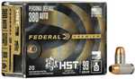 Link to In 2013 Federal Premium made law enforcements top duty round available to the public creating the ultimate personal defense load: HST. This year the product line is even stronger thanks to a new load in 380 Auto an excellent option for concealed carry pistols. HST provides consistent expansion optimum penetration and terminal performance that raise the bar for micro-size handguns. Its specially designed hollow point wont plug and the jacket and core hold together to provide almost 100 percent we