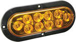 Wesbar LED Waterproof 6" Oval Surgace Flange Mount Tail Light - Amber w/Black Base