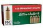 32 ACP 73 Grain Full Metal Jacket 50 Rounds Sellior & Bellot Ammunition