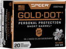 Speer Gold Dot Personal Protection Pistol Ammo 40 S&W 180 gr. HP Short Barrel 20 rd. Model: 23974GD