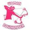 DWD Woman Bowhunter Decal 8"X8" Pink/White