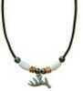 Little D 5 Point Antler Pendant Necklace W/White Bone 20" 3/4"X5/8"