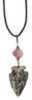 Little D Buck Head Arrow Pendant Necklace W/Pink/Silver Accents 16"