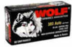 380 ACP 91 Grain Full Metal Jacket 50 Rounds Wolf Ammunition