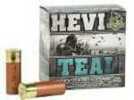 Link to The Hevi Teal shotshells are 12 gauge, steel shots that travel at 1500 feet per second. They come 25 rounds per box. SHOTSHELL STEEL LOADS Gauge :12, Gauge Type :Steel, Length :3", Ounces :1-1/4 oz, Shot Size :6, Muzzle Velocity :1500 fps, Rounds Per Box :25, Boxes Per Case :10, Shot Type :Steel.