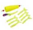 TTF Shiney Hiney Popping Rig 1 Float 1 Jig 8 Spares Chartreuse Tail