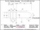 Bullet Mold 4 Cavity Aluminum .311 caliber Gas Check 222gr with Round Nose profile type. Designed for use in 30