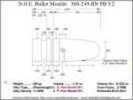 Bullet Mold 3 Cavity Aluminum .360 caliber Plain Base 249gr with Round Nose profile type. Designed for the 35