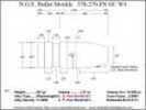 Bullet Mold 5 Cavity Aluminum .378 caliber Gas Check 270gr with Flat nose profile type. This is designed