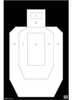 Action Target IPSC/PBKB Unofficial Practice High Visibility Black Background On White Paper 23"x35" 100 Per