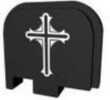 Bastion Slide Back Plate Cross Black and White Fits Glock 43 BASGL-043-BW-CRUCFX