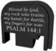 Bastion Slide Back Plate Psalm 144:1 Black and White Fits All for Glock Except 42 & 43 BASGL-SLD-BW-PSM144