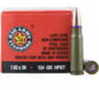 7.62X39mm 124 Grain Boat Tail Hollow Point 20 Rounds Century Arms Ammunition