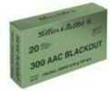 300 AAC Blackout 124 Grain Full Metal Jacket 20 Rounds Sellior & Bellot Ammunition