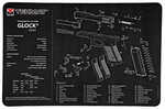 TekMat TEKR17GLOCKG4 Black/White Rubber 17" Long 11" X 17" Glock Gen4 Parts Diagram Illustration